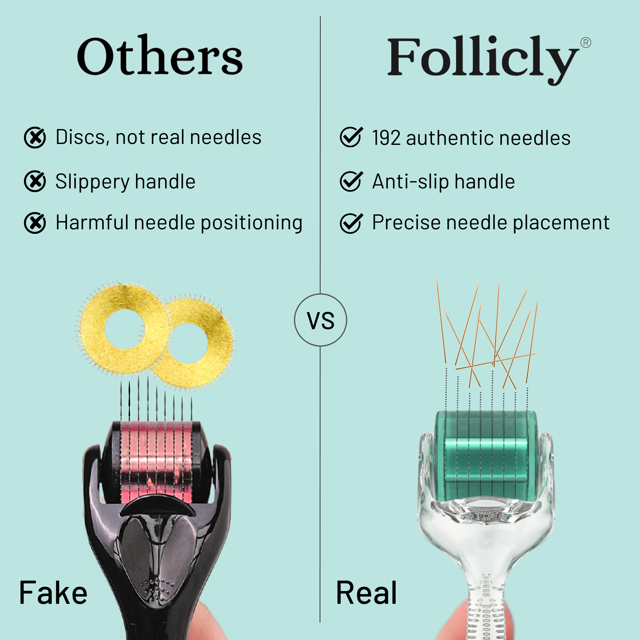 Follicly® 微針滾輪 – 192支正品鈦金微針